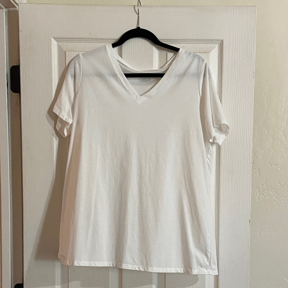 Lane Bryant White Short Sleeve Tee